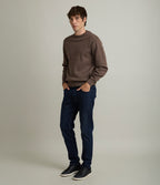 Sweater Hombre Algodón con Lana Merino Cuello Redondo Café