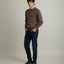 Sweater Hombre Algodón con Lana Merino Cuello Redondo Café
