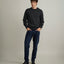 Sweater Hombre Algodón con Lana Merino Cuello Redondo Gris Marengo