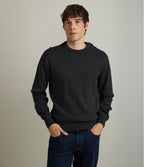 Sweater Hombre Algodón con Lana Merino Cuello Redondo Gris Marengo