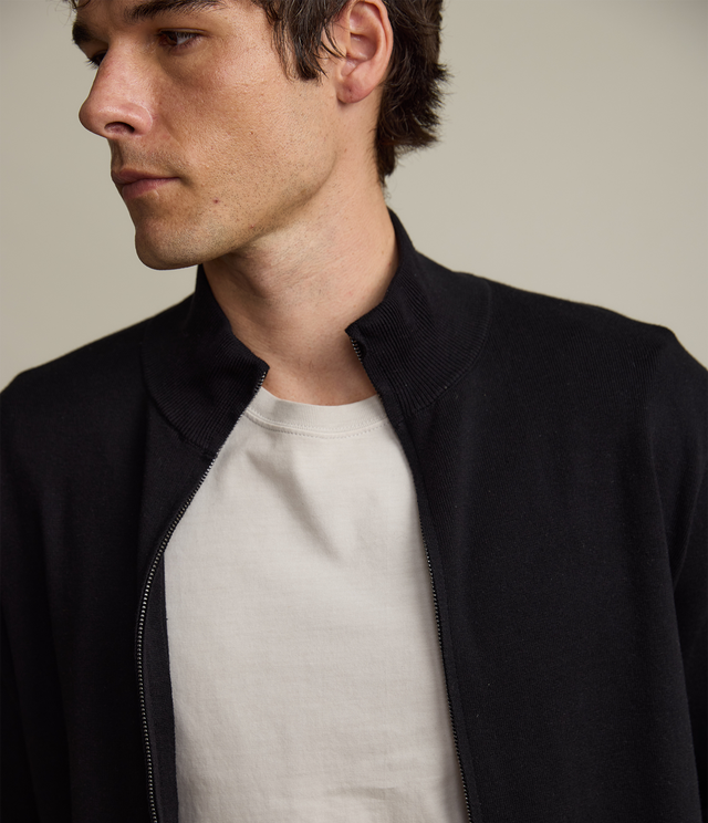 Sweater Hombre Tokio Full Zipper Negro