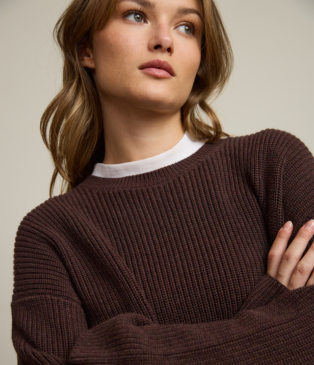 Sweater Mujer 100% Algodón Marta Café Rojizo