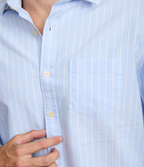 Camisa Hombre Oxford Manga Larga Ellies Rayada Azul