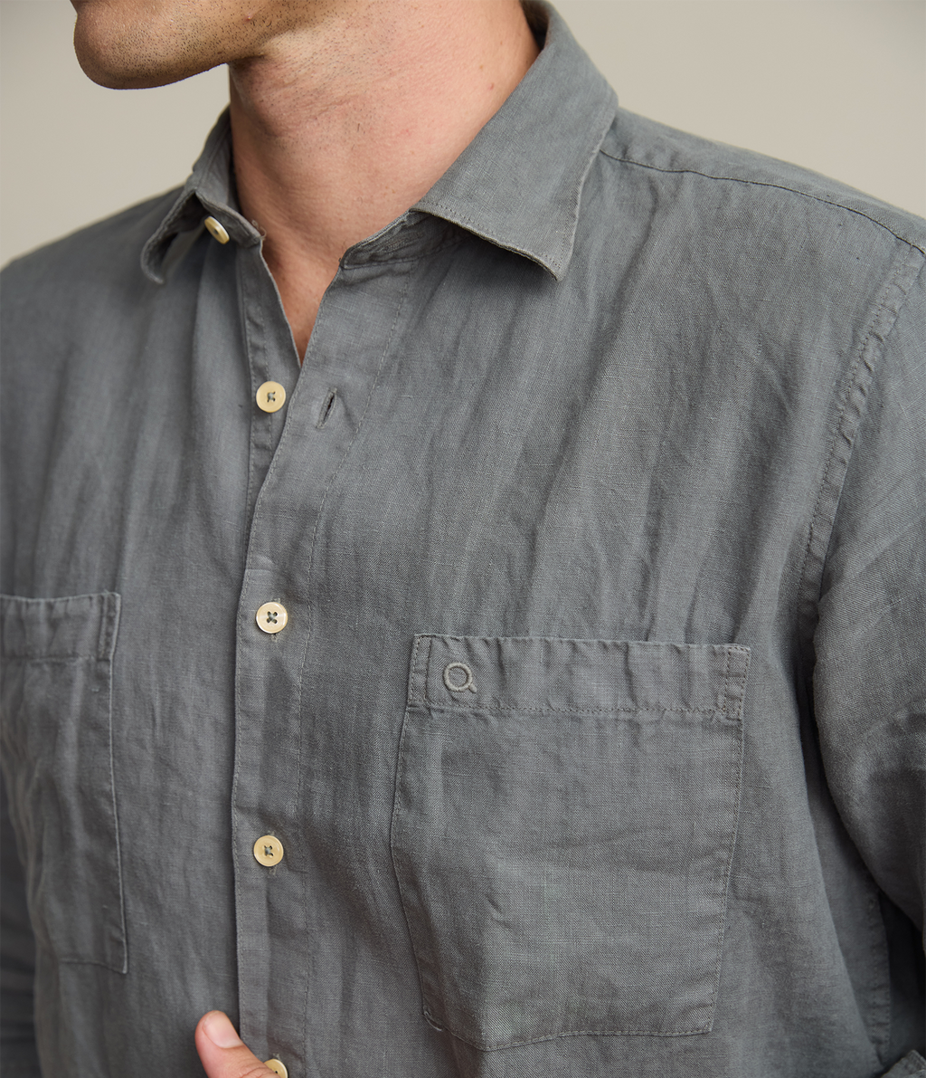 Camisa Hombre Overshirt Lino Verde
