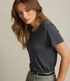 Polera Mujer 100% Algodón Adal Gris Oscuro