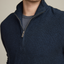 Sweater Hombre 100% Algodón Acra Half Zipper Azul Marino