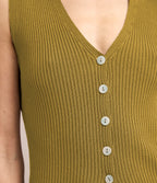 Top Mujer Tejido Botones Pistacho