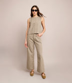 Top Mujer Denim 100% Algodón Rayado Beige