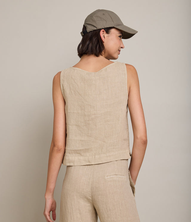 Top Mujer 100% Lino Firenze Beige