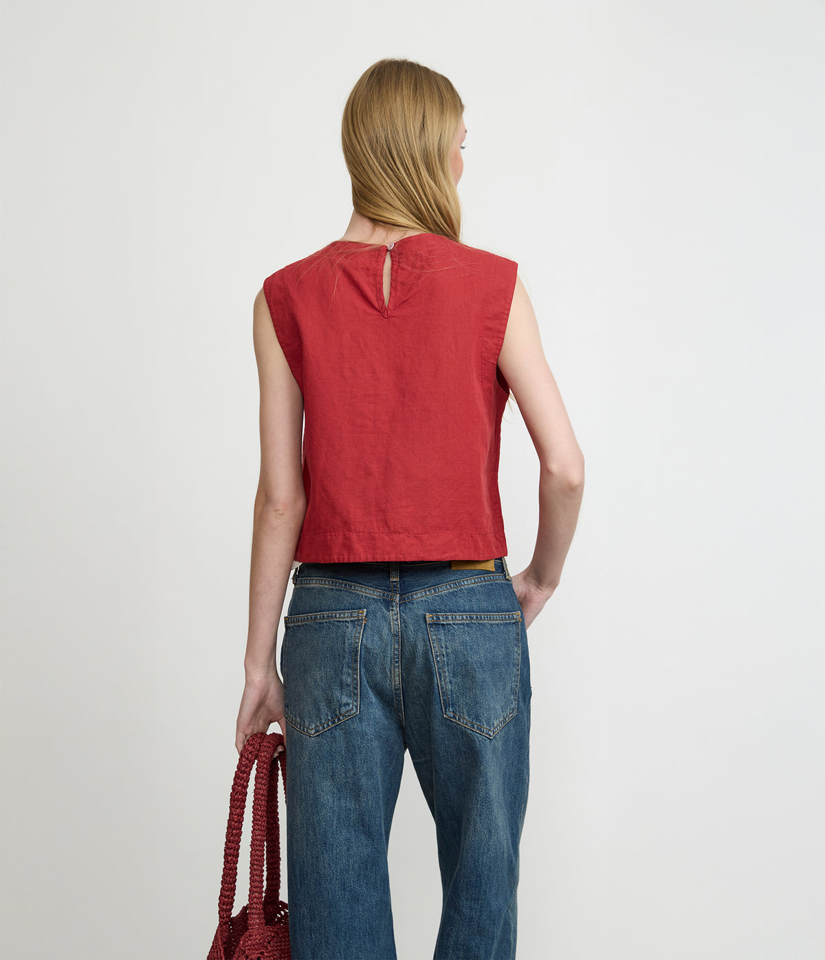 Top Mujer Lino Firenze Rojo