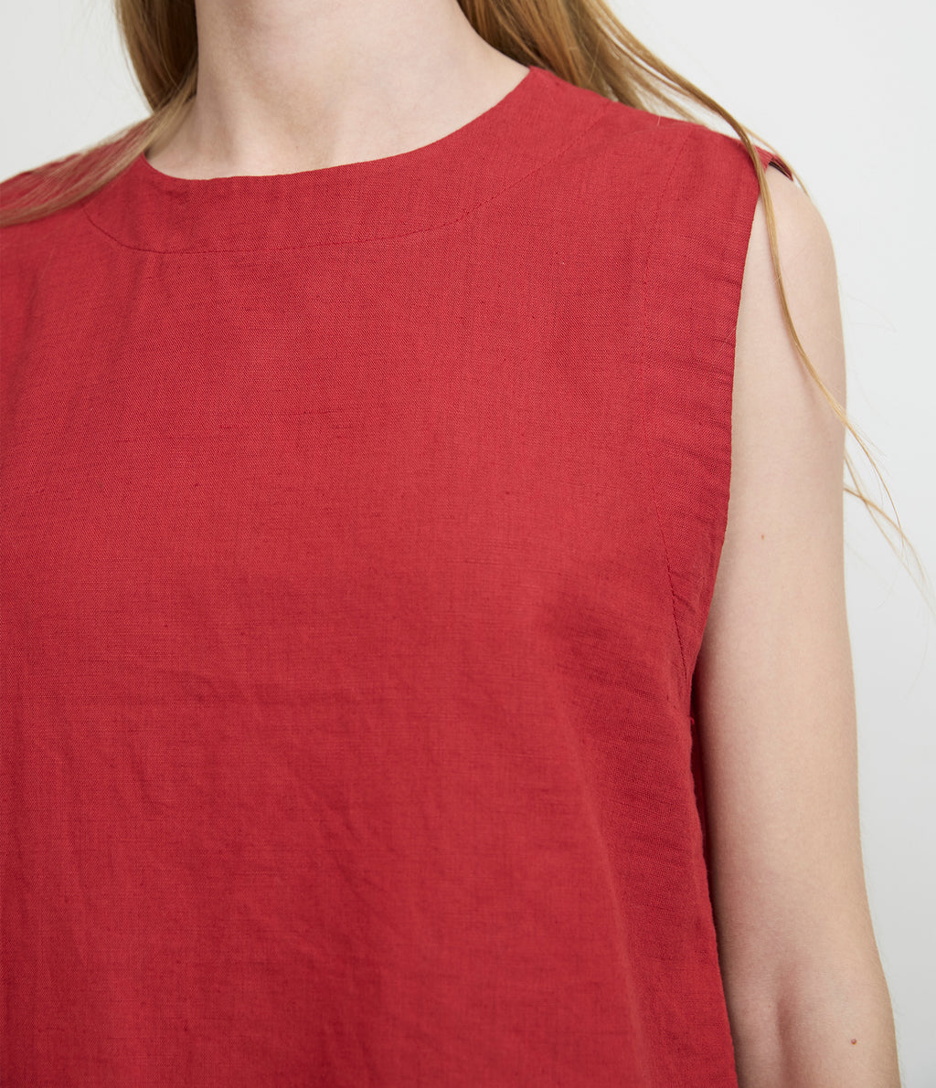 Top Mujer Lino Firenze Rojo
