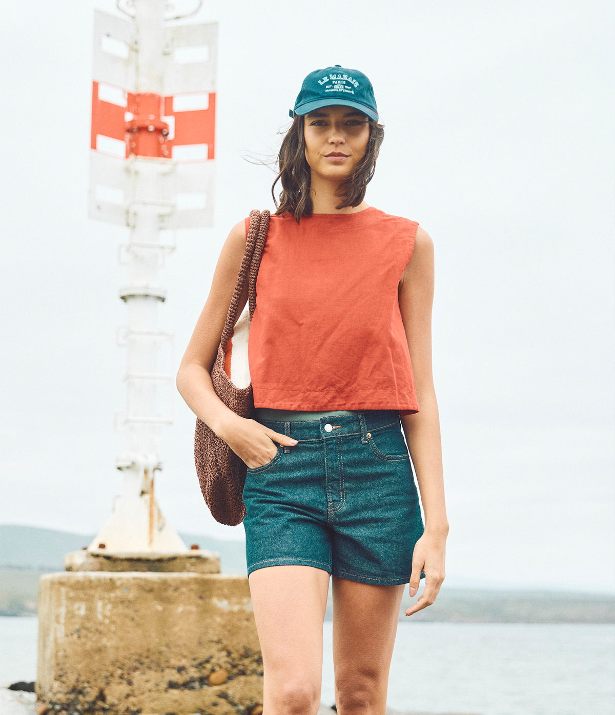 Top Mujer Lino Firenze Rojo