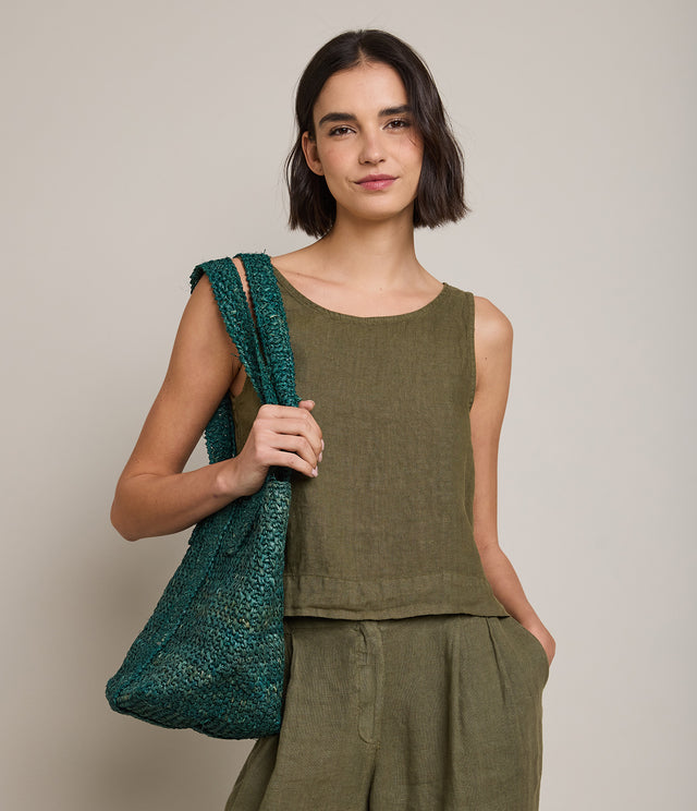 Top Mujer 100% Lino Firenze Verde