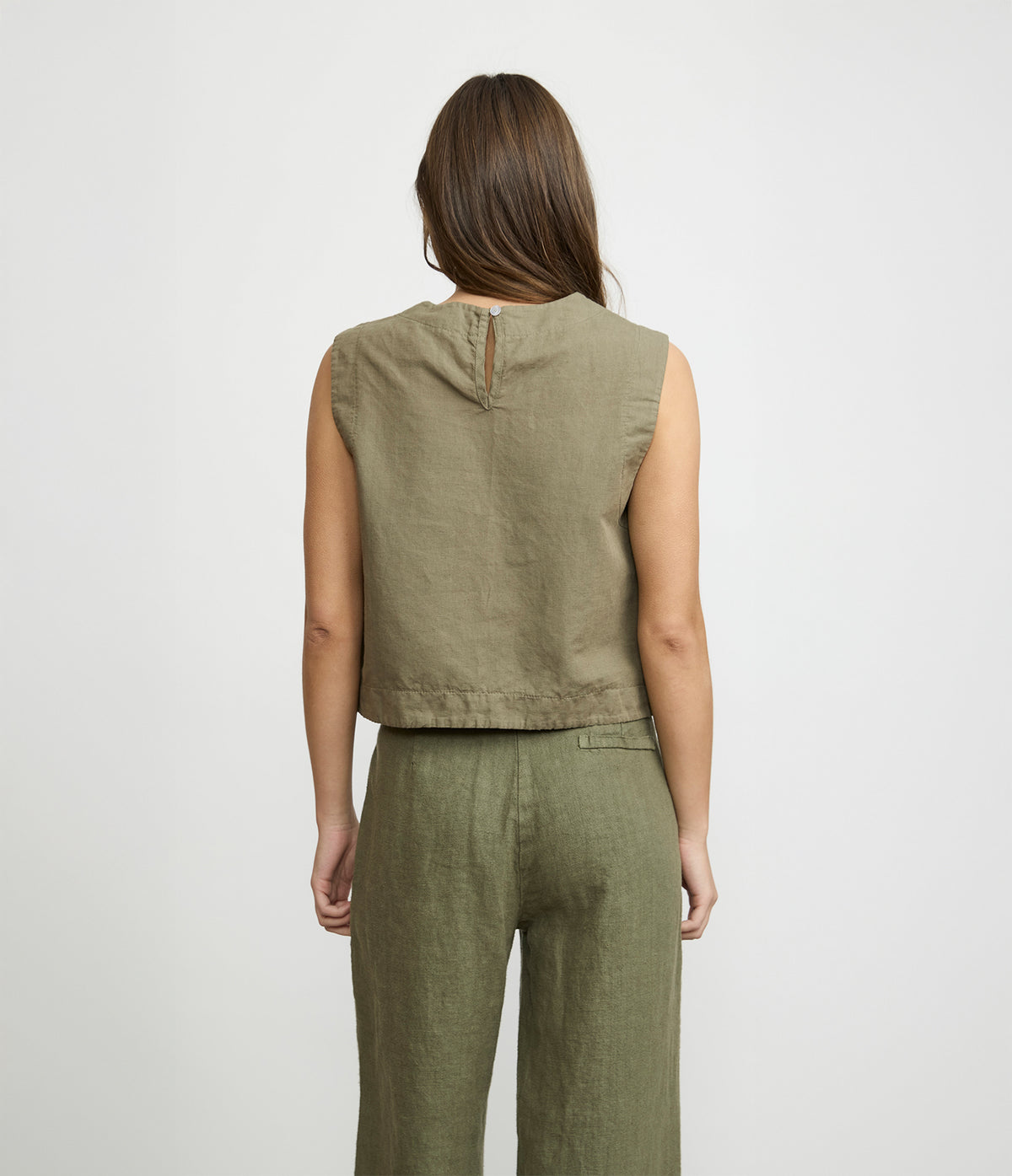 Top Mujer Lino Firenze Verde
