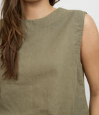 Top Mujer Lino Firenze Verde