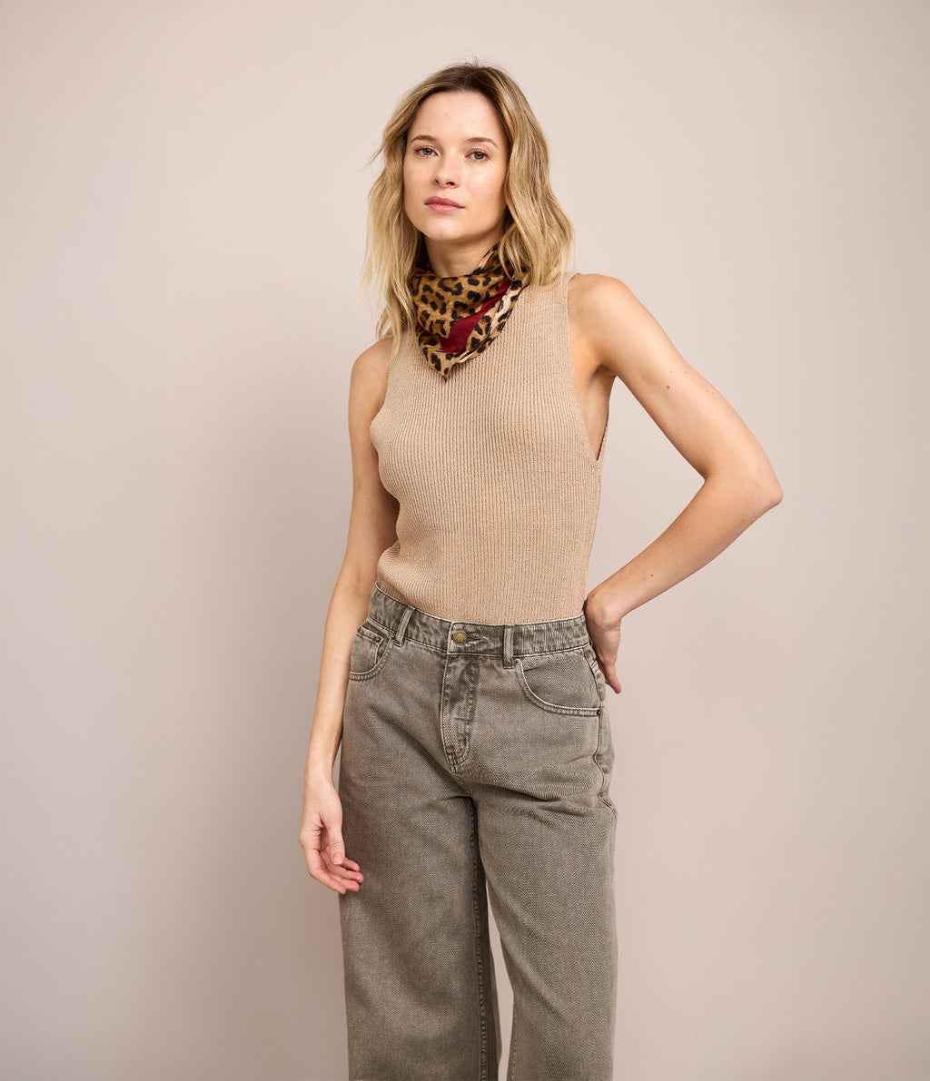 Top Mujer Tejido Stella Beige