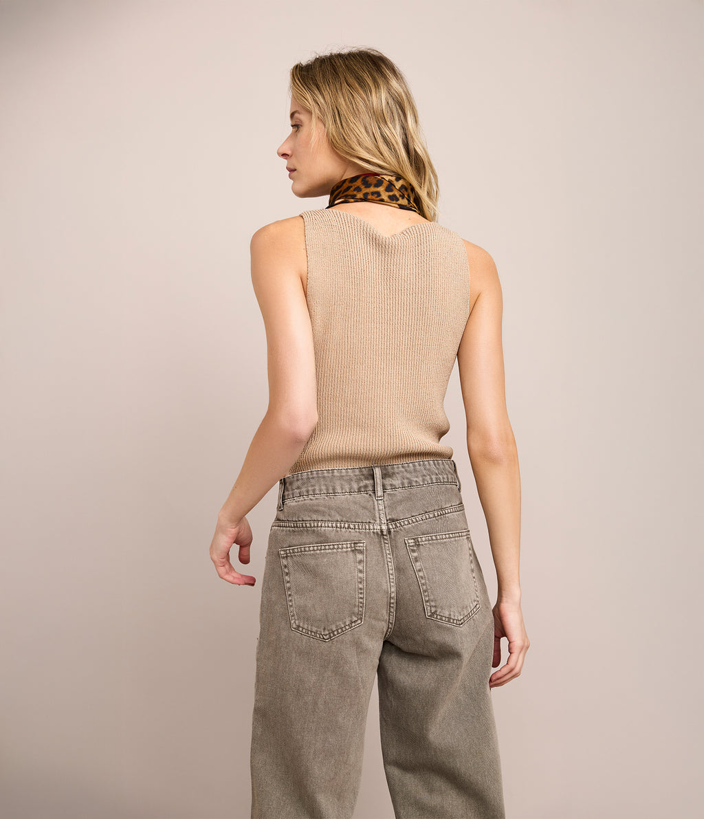 Top Mujer Tejido Stella Beige