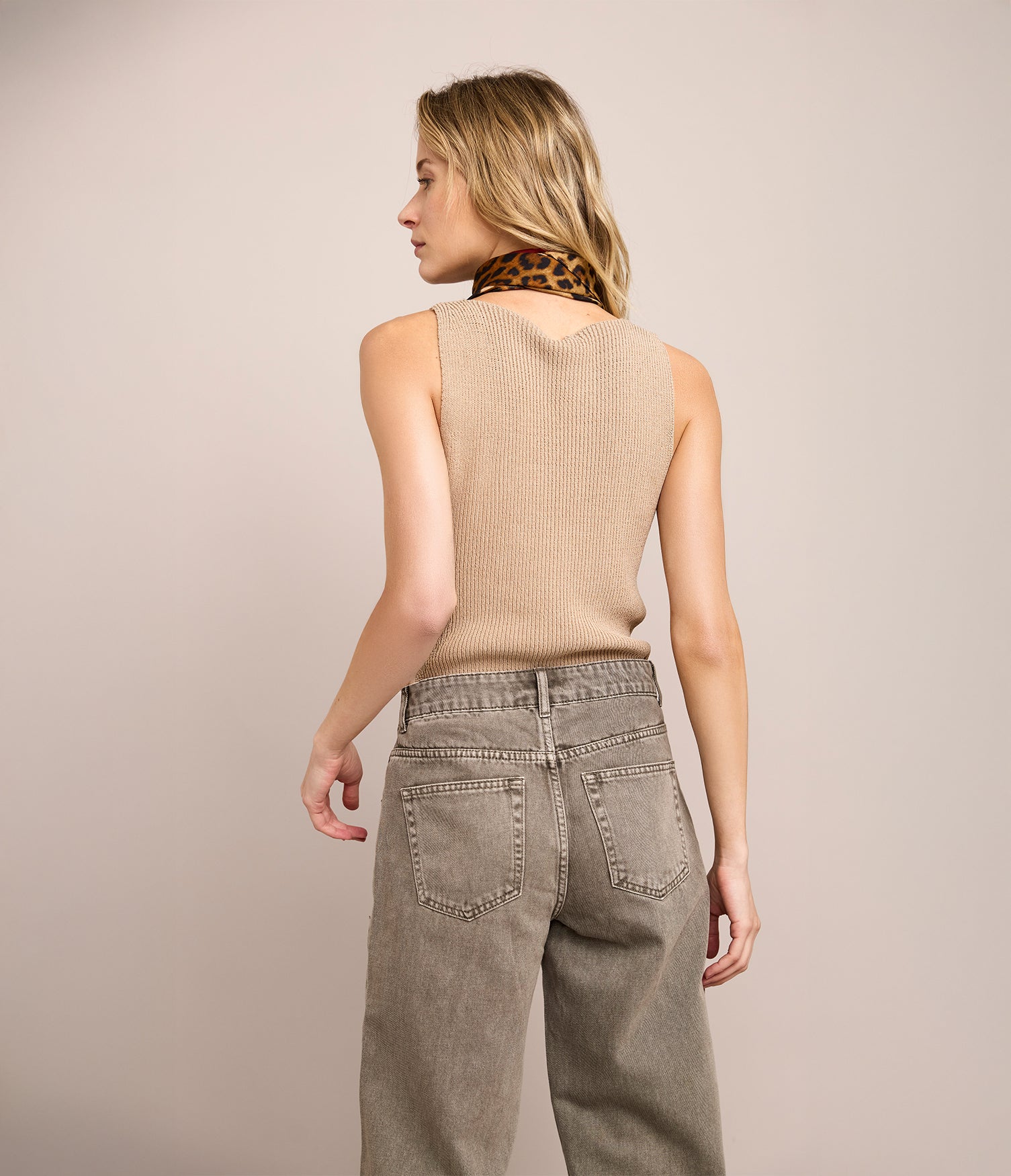 Top Mujer Tejido Stella Beige