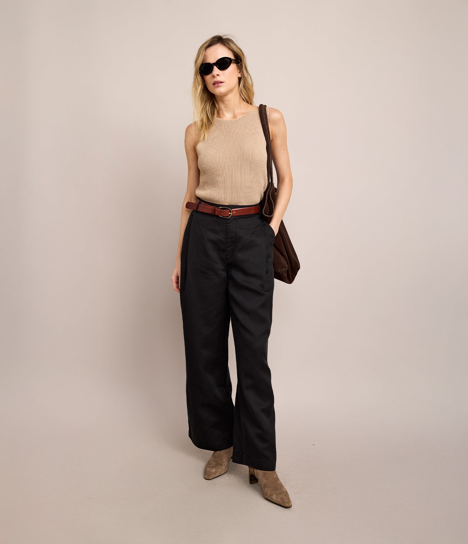 Top Mujer Tejido Stella Beige