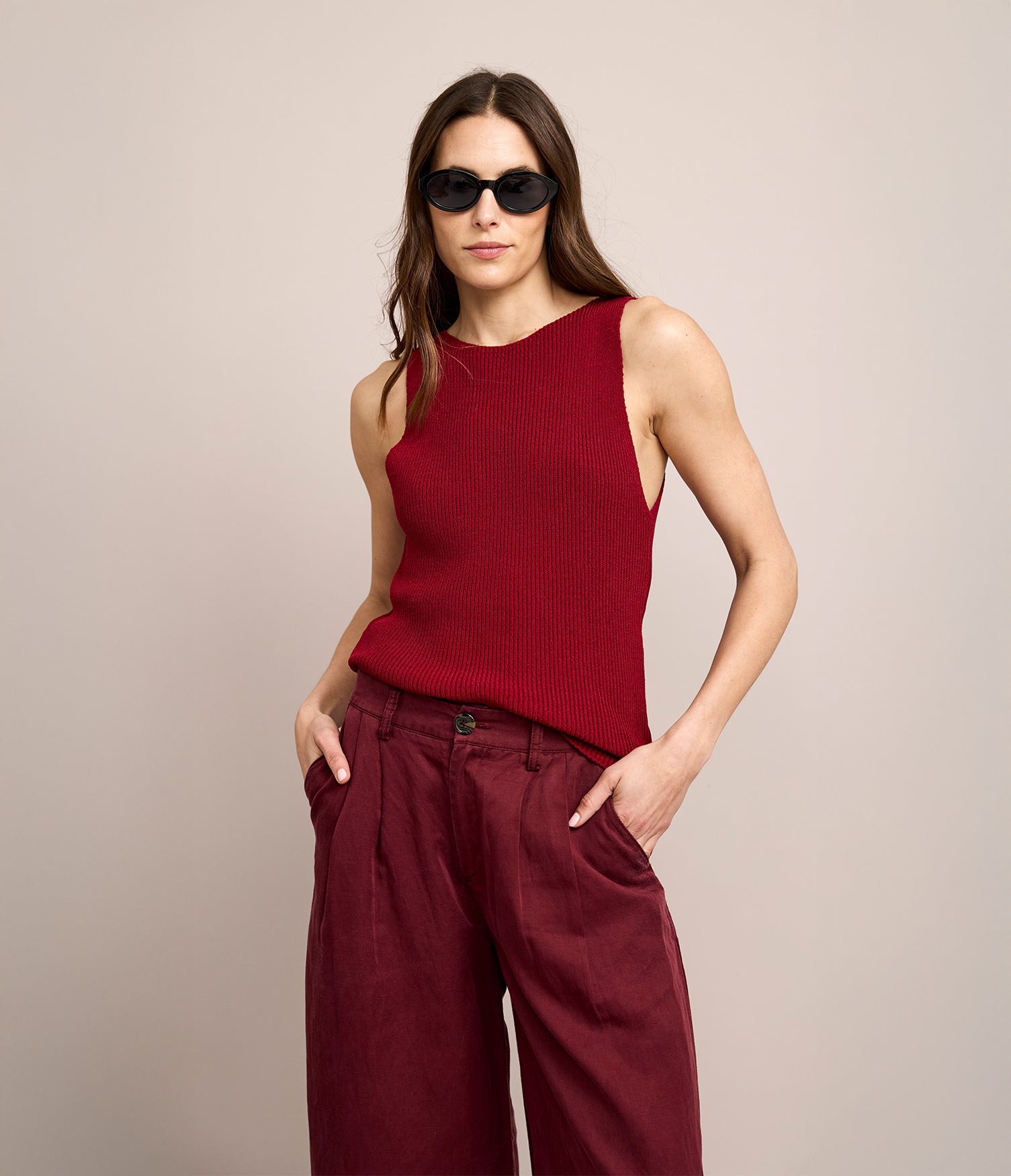 Top Mujer Tejido Stella Rojo