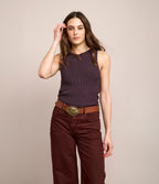 Top Mujer Tejido Stella Morado