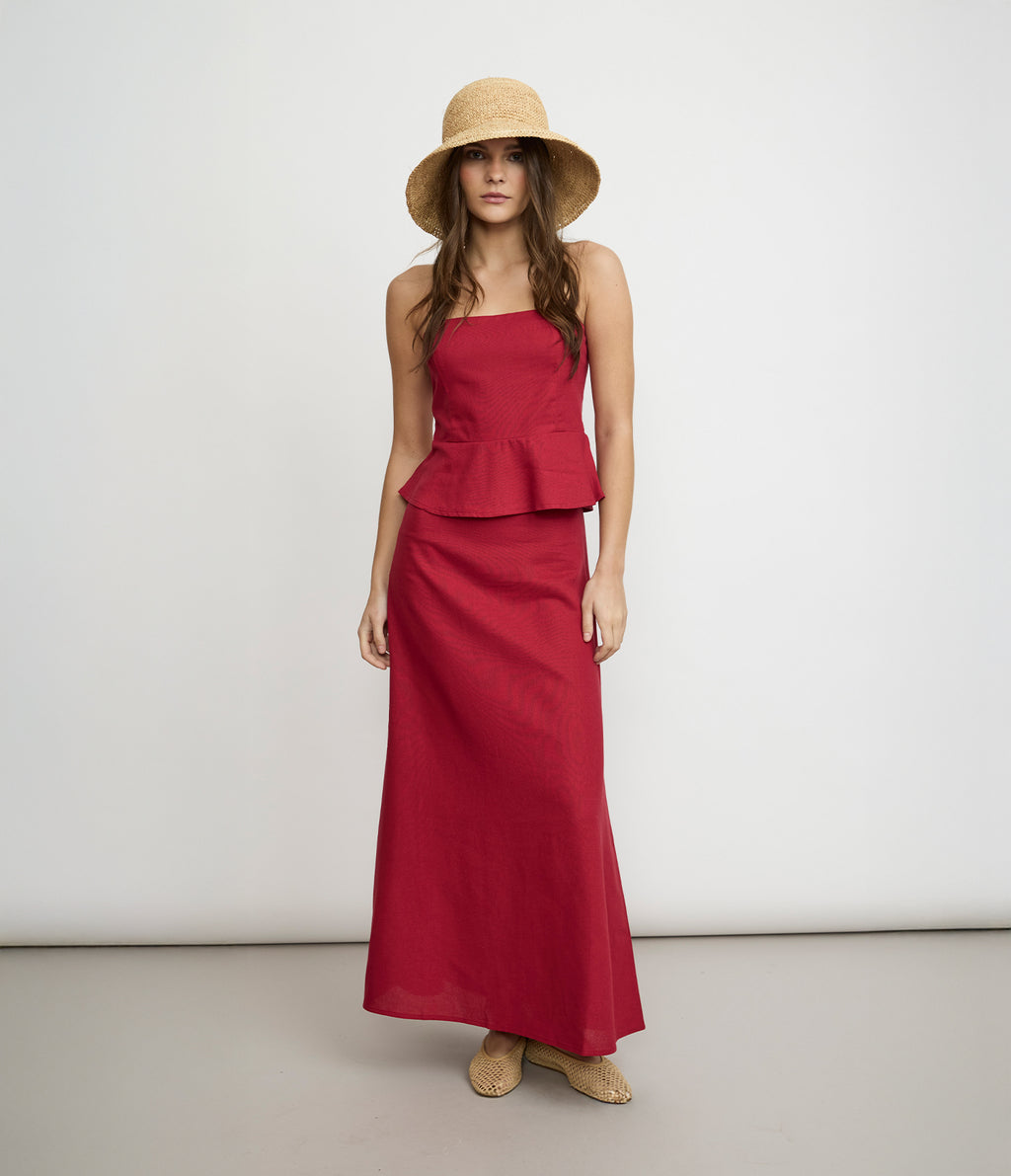 Top Mujer Viscosa Rojo Verona