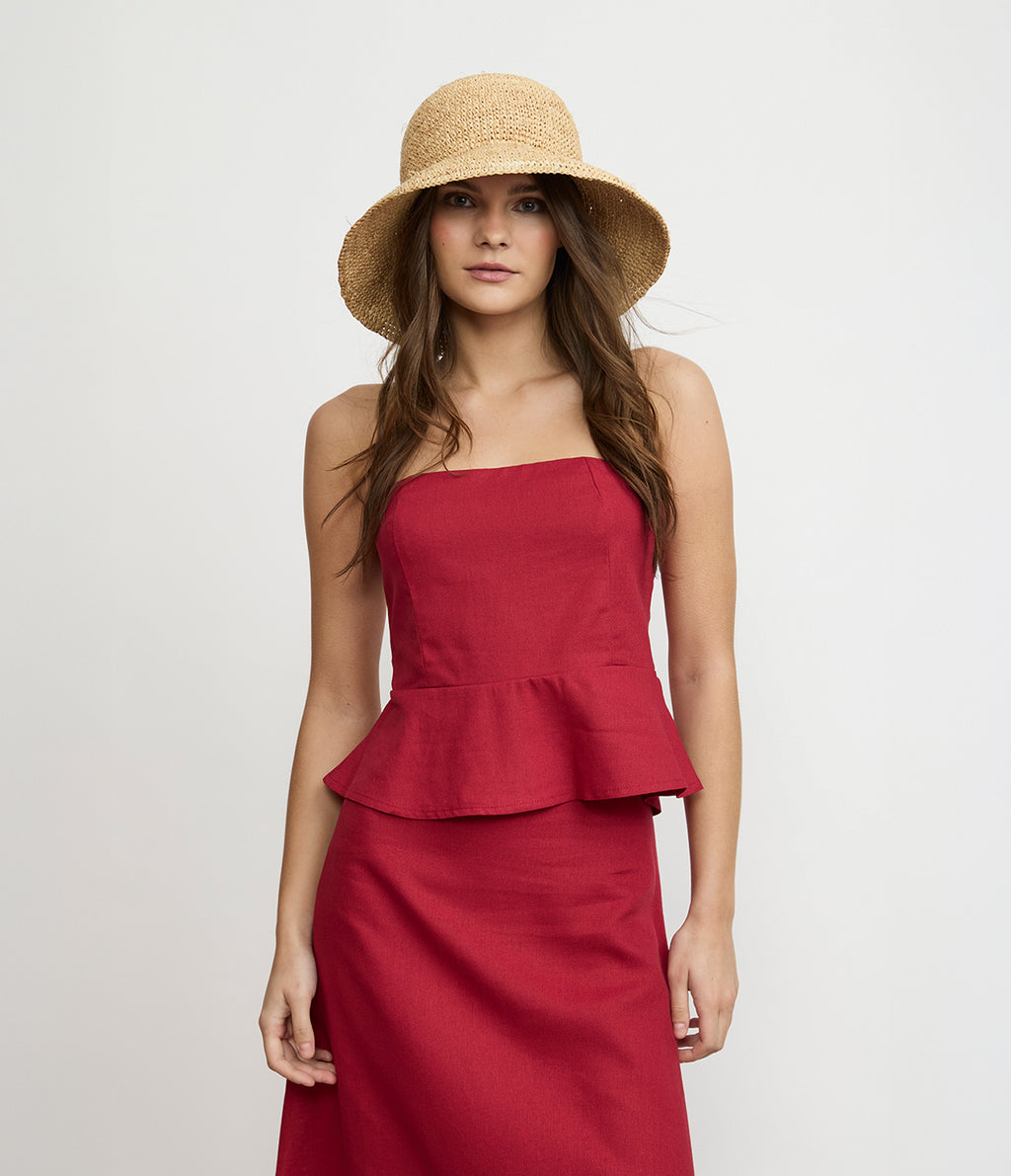 Top Mujer Viscosa Rojo Verona