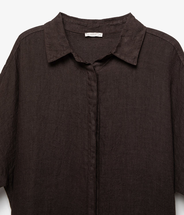 Blusón Mujer 100% Lino Firenze Café