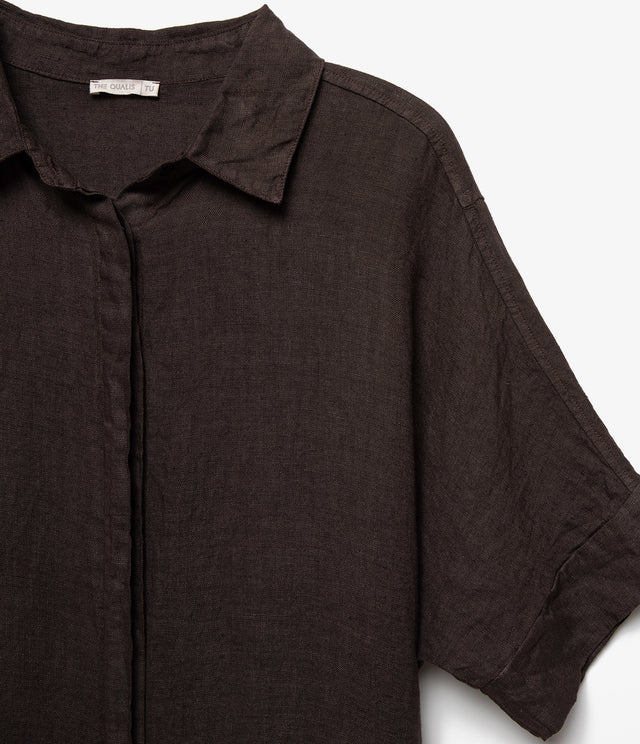 Blusón Mujer 100% Lino Firenze Café