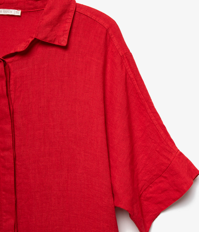 Blusón Mujer 100% Lino Firenze Rojo
