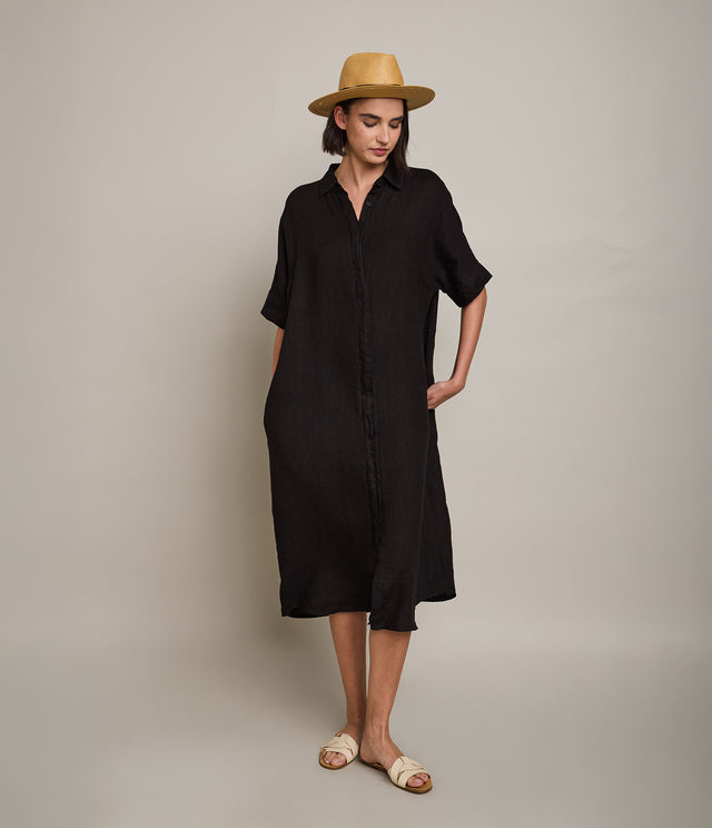 Blusón Mujer 100% Lino Firenze Negro