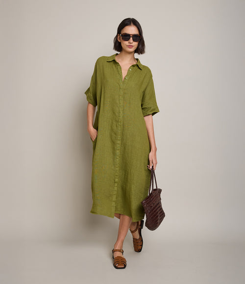 Blusón Mujer 100% Lino Firenze Verde