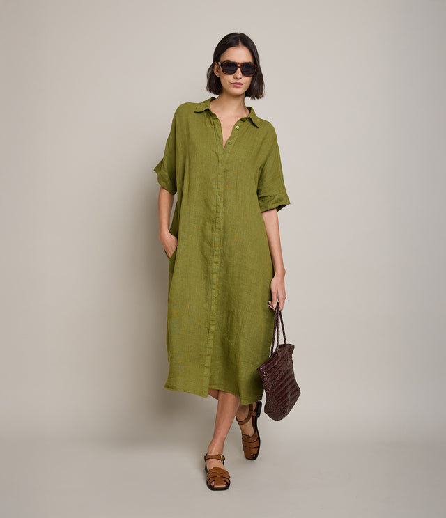 Blusón Mujer 100% Lino Firenze Verde