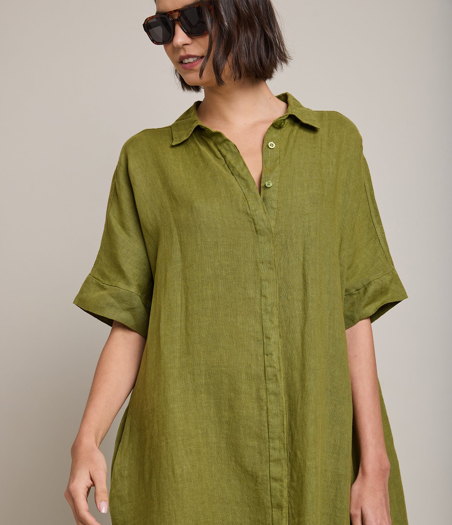 Blusón Mujer 100% Lino Firenze Verde