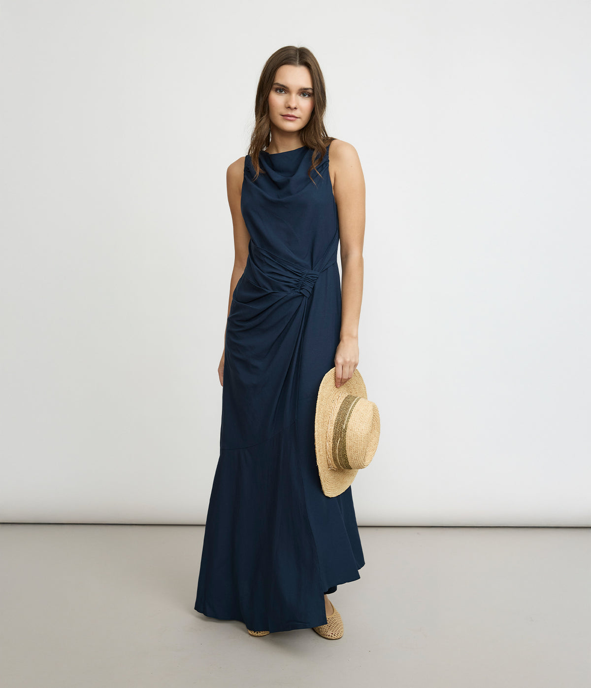 Vestido Mujer Lino Verona Azul Marino
