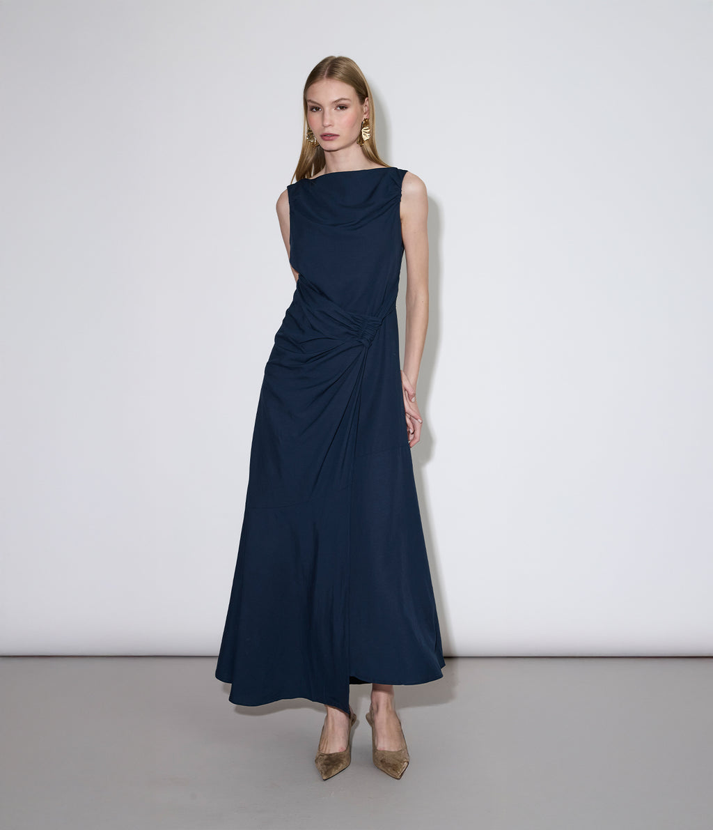 Vestido Mujer Lino Verona Azul Marino