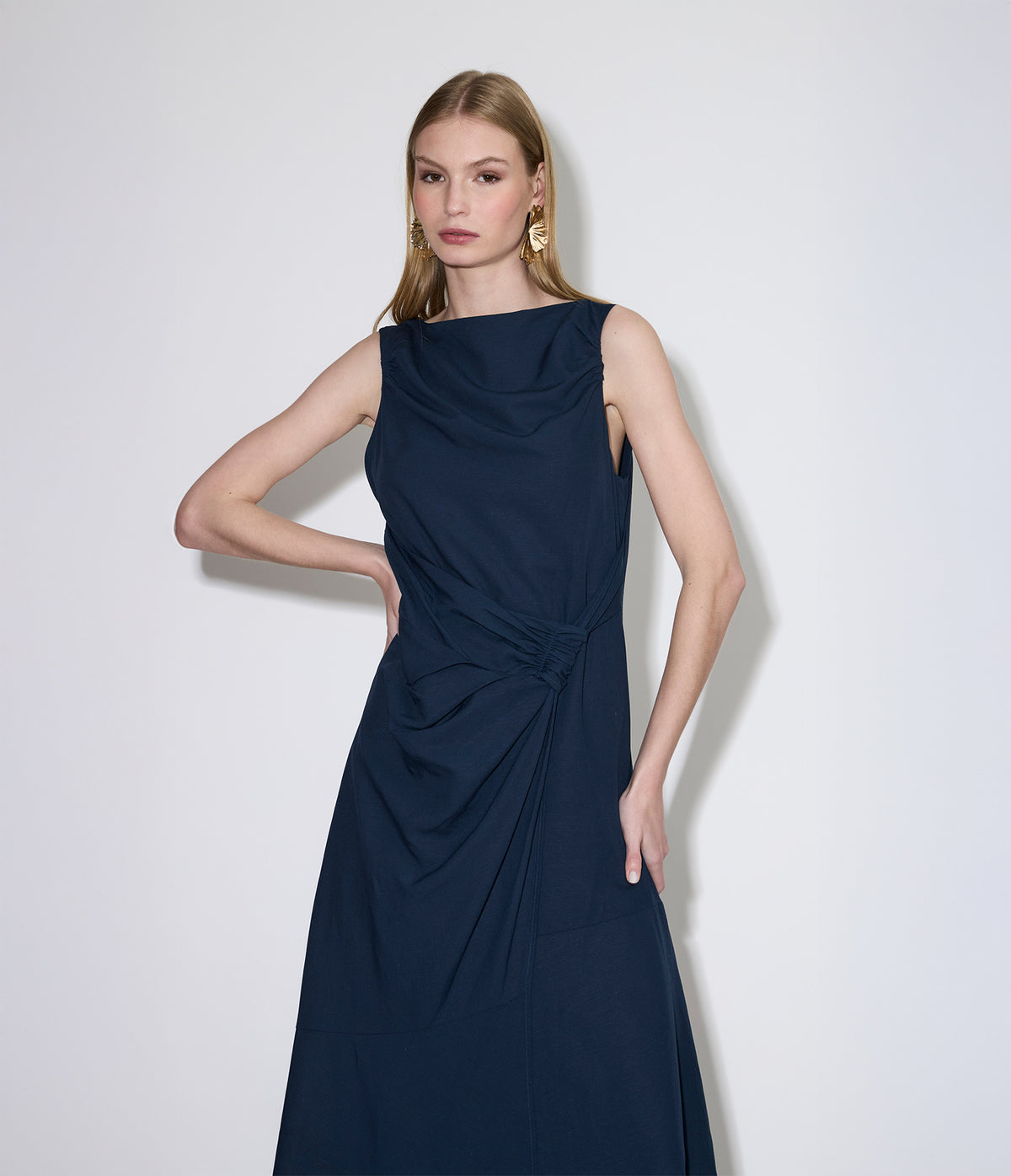 Vestido Mujer Lino Verona Azul Marino
