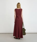 Vestido Mujer Lino Verona Burdeo