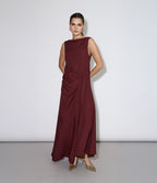 Vestido Mujer Lino Verona Burdeo