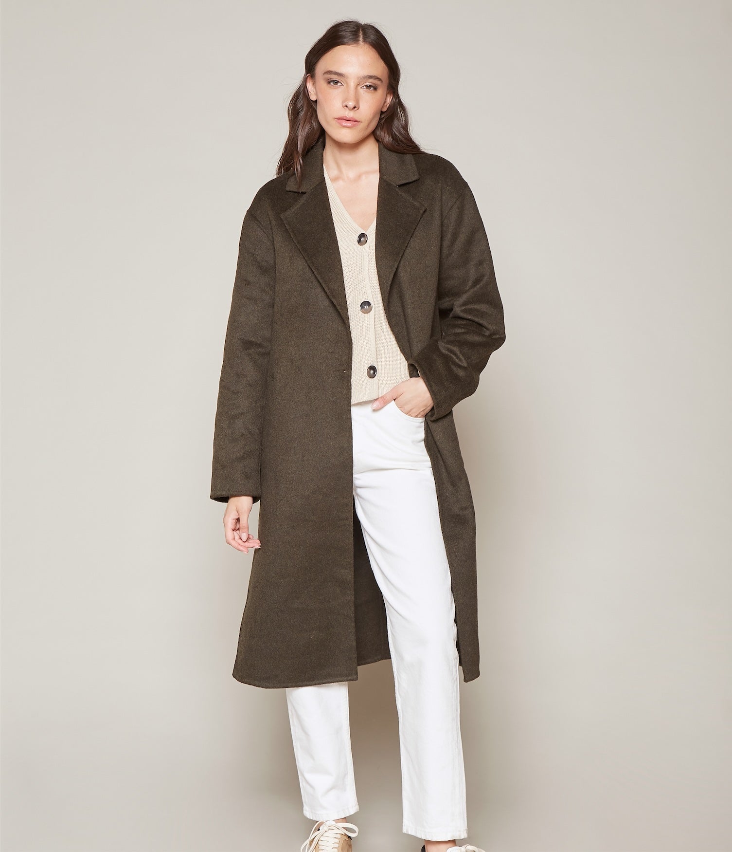 Abrigo Julia Verde Musgo - Abrigo Mujer