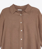 Blusón Roma Lino Canela - Blusa