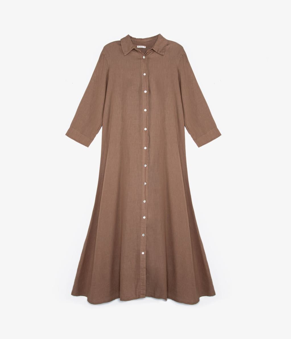 Blusón Roma Lino Canela - Blusa