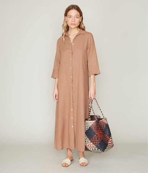 Blusón Roma Lino Canela - Blusa