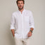 Camisa de hombre 100% lino Sicilia manga larga Blanco - Camisa