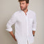 Camisa de hombre 100% lino Sicilia manga larga Blanco - Camisa