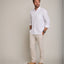 Camisa de hombre 100% lino Sicilia manga larga Blanco - Camisa