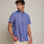 Camisa de hombre 100% lino Sintra manga corta Azulino - Camisa