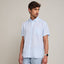 Camisa de hombre 100% lino Sintra manga corta Celeste - Camisa