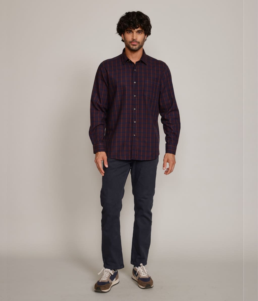 Camisa Franela Delgada Azul - Camisa