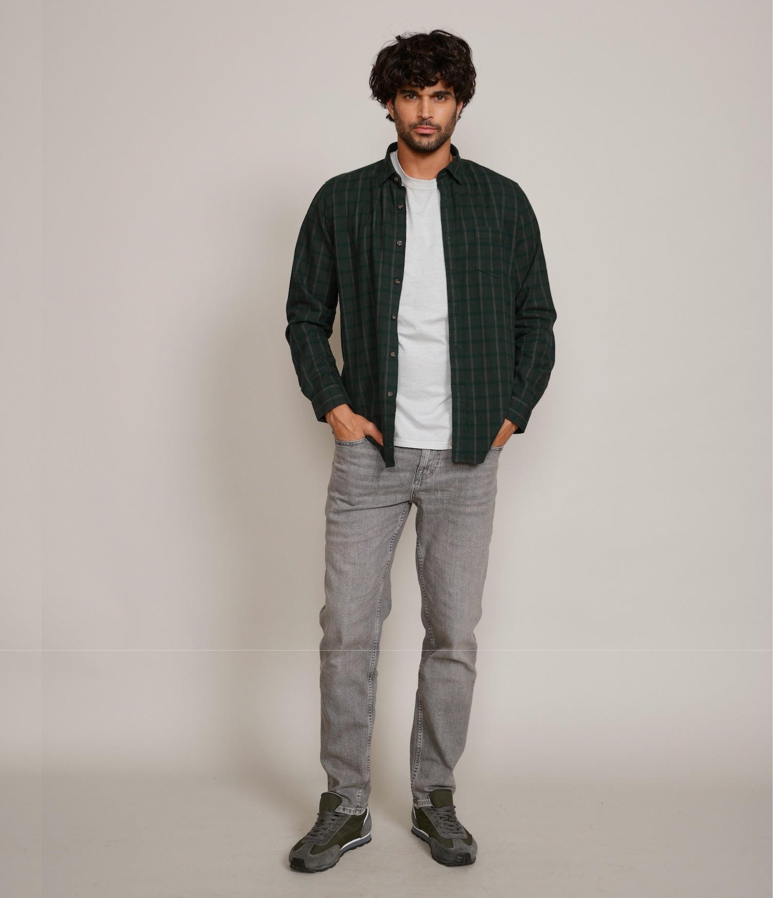 Camisa Franela Delgada Verde - Camisa